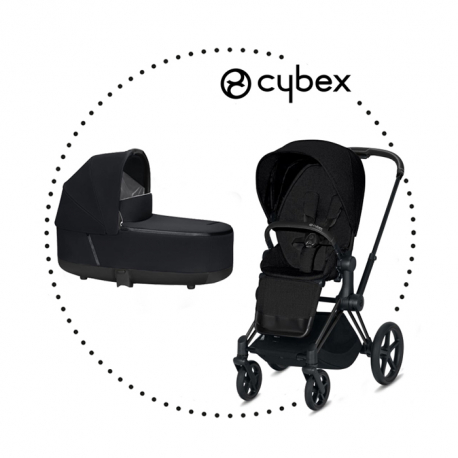 CYBEX Priam Matt Black športový kočík stardust black lux plus, hlboká vanička stardust black lux plus