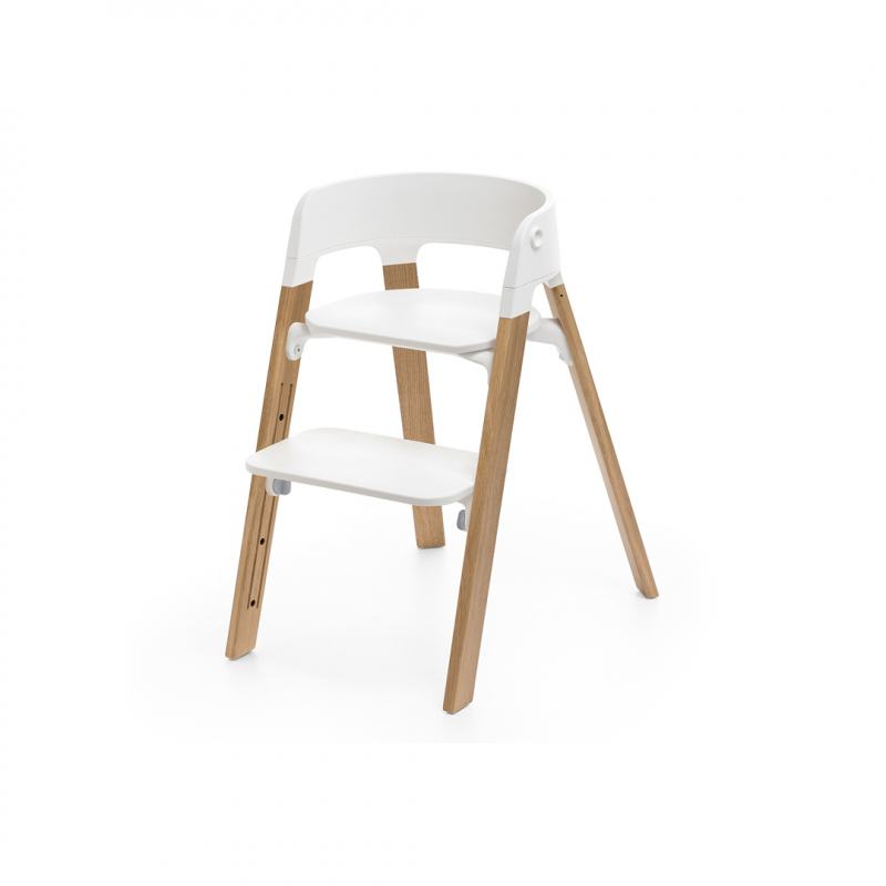 STOKKE Steps stolička OAK White + plastový sedák White