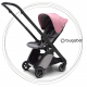 BUGABOO Ant Podvozok BLACK poťah športového sedadla GREY MELANGE strieška PINK MELANGE