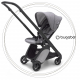 BUGABOO Ant Podvozok BLACK poťah športového sedadla GREY MELANGE strieška GREY MELANGE