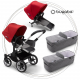 BUGABOO Donkey 3 Twin Podvozok ALU poťah športového sedadla, hlboká vanička GREY MELANGE strieška RED