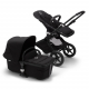 BUGABOO Fox 2 - 2. kombinácia Podvozok BLACK, poťah športového sedadla, hlboká vanička BLACK strieška BLACK