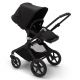 BUGABOO Fox 2 - 2. kombinácia Podvozok BLACK, poťah športového sedadla, hlboká vanička BLACK strieška BLACK