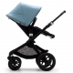 BUGABOO Fox 2 - 2. kombinácia Podvozok BLACK, poťah športového sedadla, hlboká vanička BLACK strieška VAPOR BLUE