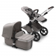 BUGABOO Fox 2 - 2. kombinácia Mineral Colection Podvozok ALU, poťah športového sedadla, hlboká vanička, strieška LIGHT GREY