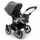 BUGABOO Donkey 3 Duo Podvozok ALU poťah športového sedadla, hlboká vanička GREY MELANGE strieška GREY MELANGE