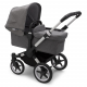 BUGABOO Donkey 3 Duo Podvozok ALU poťah športového sedadla, hlboká vanička GREY MELANGE strieška GREY MELANGE