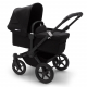 BUGABOO Donkey 3 Twin Podvozok BLACK poťah športového sedadla, hlboká vanička BLACK strieška BLACK