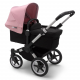 BUGABOO Donkey 3 Mono 2. kombinácia Podvozok ALU poťah športového sedadla, hlboká vanička BLACK strieška SOFT PINK