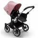 BUGABOO Donkey 3 Mono 2. kombinácia Podvozok ALU poťah športového sedadla, hlboká vanička BLACK strieška SOFT PINK