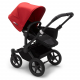 BUGABOO Donkey 3 Mono 2. kombinácia Podvozok BLACK poťah športového sedadla, hlboká vanička BLACK strieška RED