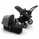 BUGABOO Donkey 3 Mono 2. kombinácia Podvozok BLACK poťah športového sedadla, hlboká vanička BLACK strieška GREY MELANGE