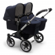 BUGABOO Donkey 3 Twin Podvozok ALU poťah športového sedadla, hlboká vanička, strieška DARK NAVY