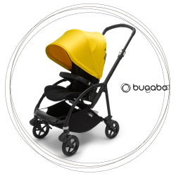 Športový kočík BUGABOO Bee 6 BLACK / BLACK strieška LEMON YELLOW