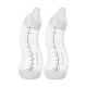 DIFRAX S-fľaška antikoliková -Set dvoch bielych dojčenských S-fľašiek 250 ml