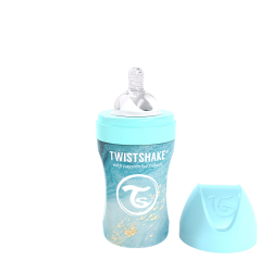 TWISTSHAKE Dojčenská fľaša Anti-Colic nerezová 260ml (cuml.M) - Mramorovo modrá