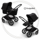 BUGABOO Fox 2 - 2. kombinácia Podvozok BLACK, poťah športového sedadla, hlboká vanička BLACK strieška BLACK