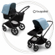 BUGABOO Fox 2 - 2. kombinácia Podvozok BLACK, poťah športového sedadla, hlboká vanička BLACK strieška VAPOR BLUE