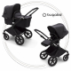 BUGABOO Fox 2 - 2. kombinácia Mineral Colection Podvozok BLACK, poťah športového sedadla, hlboká vanička, strieška Washed Black