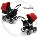 BUGABOO Donkey 3 Mono 2. kombinácia Podvozok ALU poťah športového sedadla, hlboká vanička BLACK strieška RED