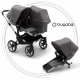 BUGABOO Donkey 3 Duo Podvozok ALU poťah športového sedadla, hlboká vanička GREY MELANGE strieška GREY MELANGE