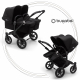 BUGABOO Donkey 3 Twin Podvozok BLACK poťah športového sedadla, hlboká vanička BLACK strieška BLACK