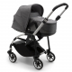 BUGABOO Bee6 - 2 kombinácia podvozok ALU, poťah športového sedadla GREY, hlboká vanička GREY MELANGE, strieška GREY MELANGE