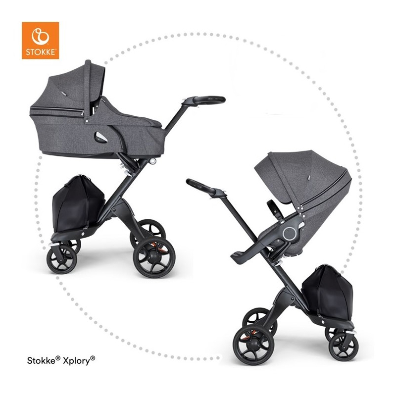 STOKKE Xplory V6 Black/Black Športový kočík, hlboká vanička red