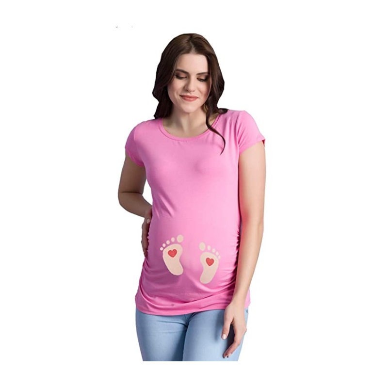 MAMIMODE Tričko s motívom BABY FUSSE Pink krátky rukáv