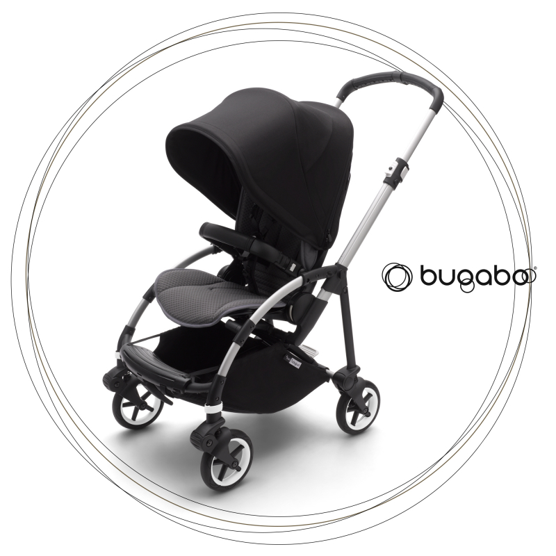 BUGABOO Bee 6 Podvozok ALU poťah športového sedadla GREY strieška BLACK