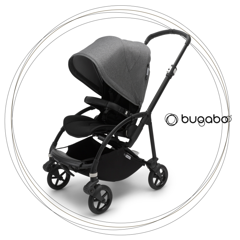 BUGABOO Bee 6 Podvozok BLACK poťah športového sedadla BLACK strieška GREY MELANGE