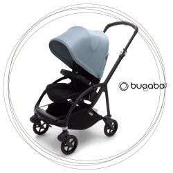 Športový kočík BUGABOO Bee 6 BLACK / BLACK strieška VAPOR BLUE