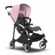 BUGABOO Bee 6 Podvozok ALU poťah športového sedadla GREY strieška SOFT PINK