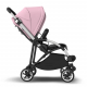 BUGABOO Bee 6 Podvozok ALU poťah športového sedadla GREY strieška SOFT PINK