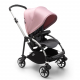 BUGABOO Bee 6 Podvozok ALU poťah športového sedadla GREY strieška SOFT PINK