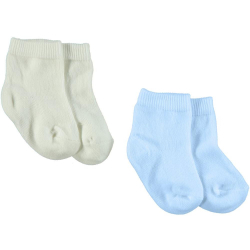 KITIKATE Ponožky Ecru-Blue č.0-3m, 2ks