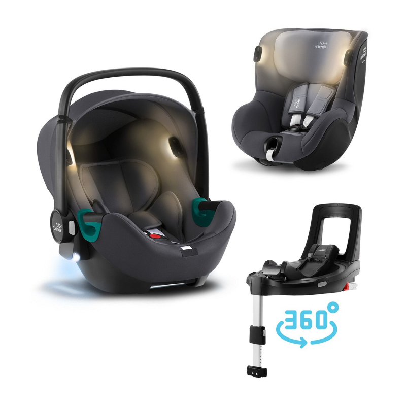 BRITAX-ROMER Baby-Safe iSense+Báze FLEX BASE Isense+autosedačka DUALFIX iSense - Midnight Grey