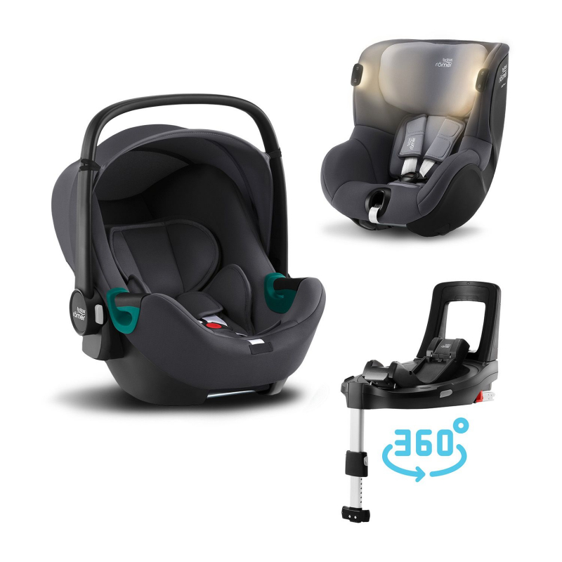 BRITAX-ROMER Baby-Safe 3 i-Size+Báze FLEX BASE Isense+autosedačka DUALFIX iSense - Midnight Grey