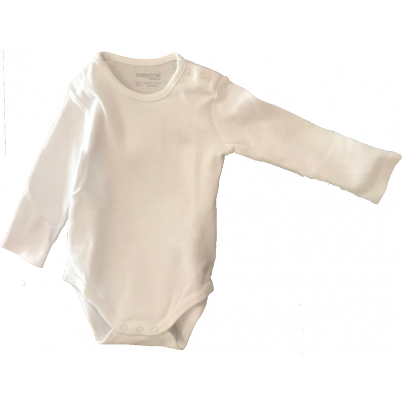 MAYORAL Body prekladacie s dlhým rukávom White, č. 4-6m