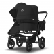 BUGABOO Donkey 3 Duo Podvozok BLACK poťah športového sedadla, hlboká vanička BLACK strieška BLACK