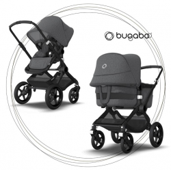 2. kombinácia BUGABOO Fox 3 - Podvozok Black / Grey Melange