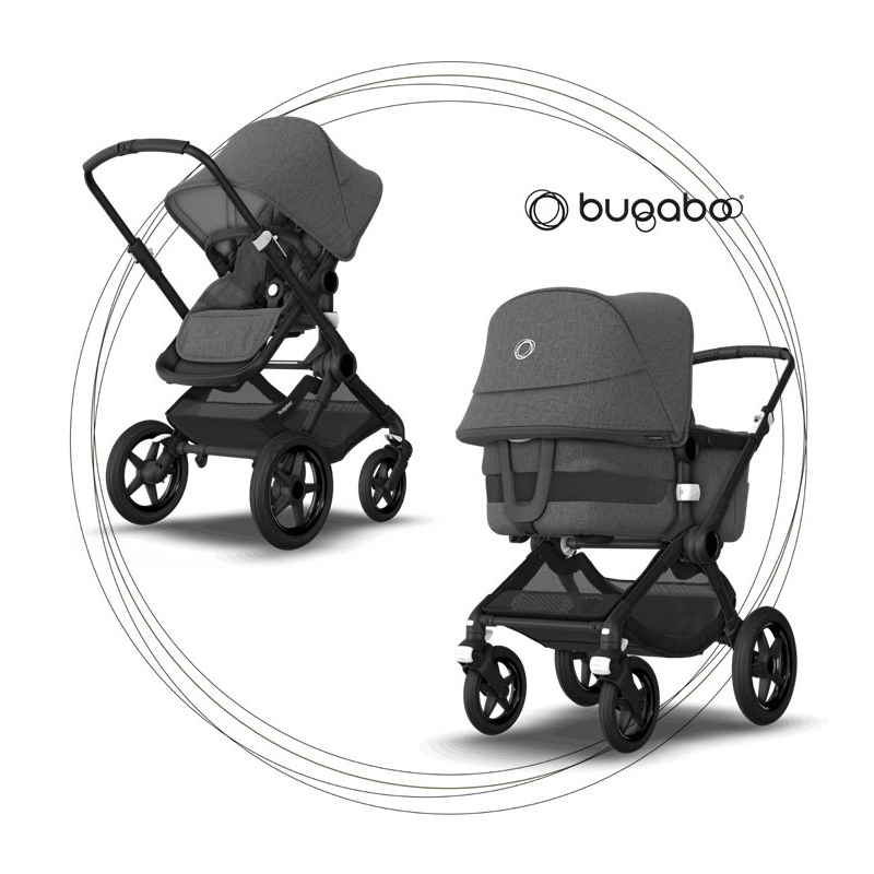 BUGABOO Fox 3 - 2. kombinácia Podvozok Black / Grey Melange