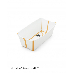 Vanička na kúpanie s termosenzitívnou nálepkou STOKKE Flexi Bath White Yellow