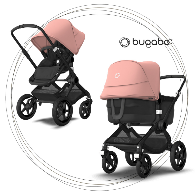 BUGABOO Fox 3 - 2. kombinácia Podvozok Black / Morning Pink