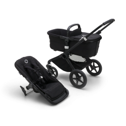 2. kombinácia BUGABOO Fox 3 - Podvozok Black / Midnight Black - BEZ STIEŠKY