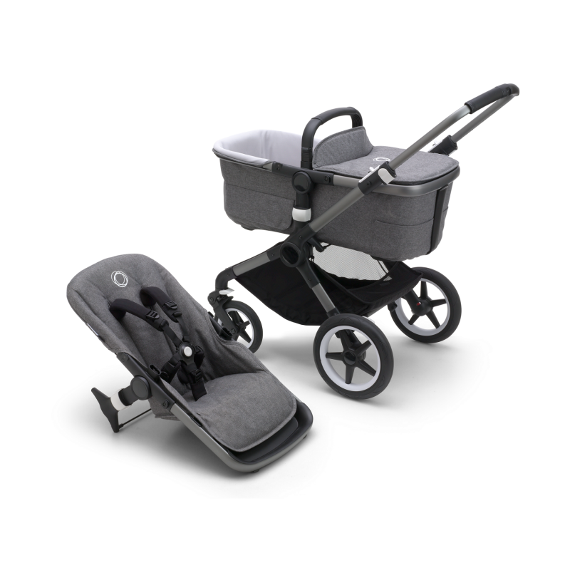 BUGABOO Fox 3 - 2. kombinácia Podvozok Graphite / Grey Melange - BEZ STRIEŠKY