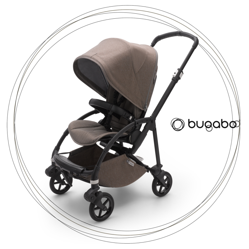 BUGABOO Bee 6 Mineral Podvozok BLACK poťah športového sedadla Taupe strieška Taupe