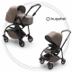 BUGABOO Bee 6 Mineral - 2 kombinácia podvozok BLACK, poťah športového sedadla TAUPE, hlboká vanička TAUPE, strieška TAUPE