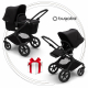 BUGABOO Fox 2 - 2. kombinácia Podvozok BLACK, poťah športového sedadla, hlboká vanička BLACK strieška BLACK