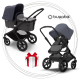 BUGABOO Fox 2 - 2. kombinácia BLACK / GREY MELANGE / STEEL BLUE + DALŠIA STRIEŠKA AKO DARČEK